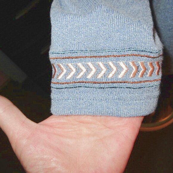 Outback Trading Waffle Knit Henley Sweater Top Size 3X Embroidered Western Aztec - Picture 11 of 14